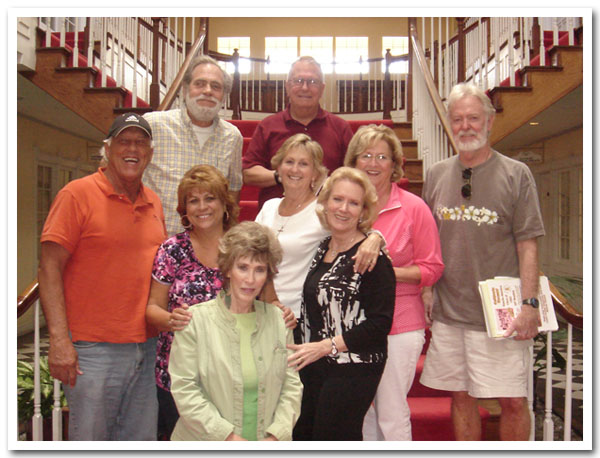 The Girls: Martha Silva, Trudi Sigeske Covey, Carol Winn Canfield, Cheríe Hamilton, Sharon Smith Clizbe. The Guys: Jim Wilson, Jim Canfield, Mike Lewis, Doug Beauchamp