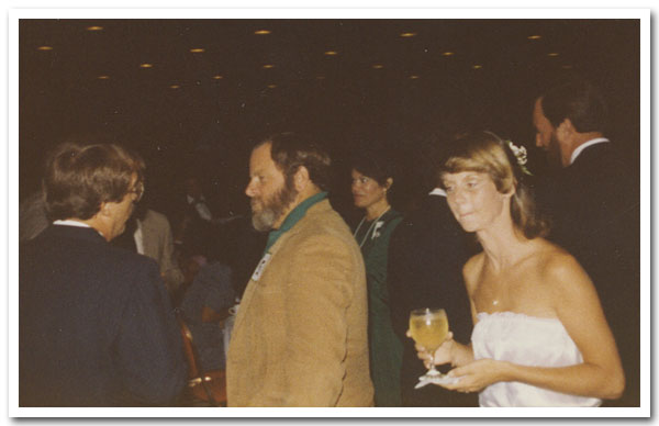 Jim Embrey (middle), John Gula (back left), Ray Brown (far right), Unidentified Lady