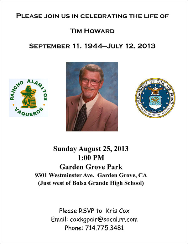 Celebration of Life - In Memory of Tim Howard
