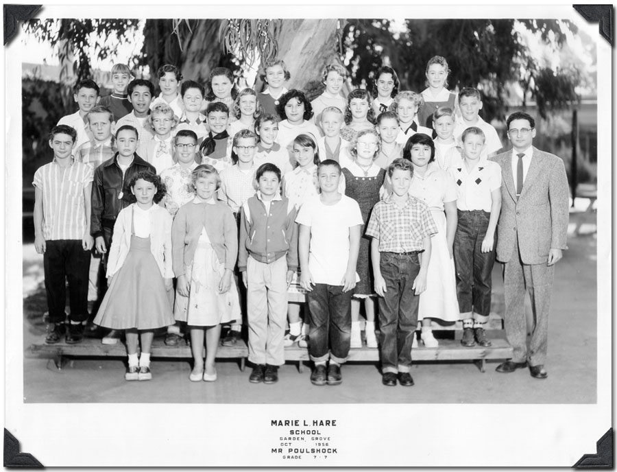 Marie L Hare - Mr. Poulshock - Grade 7 - 1956