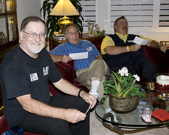 Big Smile From Jim Currie While Rich Ehrlich and Terry Belanger Sing the Alma Mater