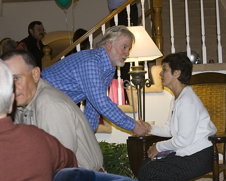 Doug Beauchamp greets Mary Ellen (Olivares) Teeter