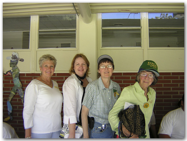 Dana Houdyshell Kuller class of ’64, Rayna Houdyshell Hamre class of ’72, Mara Houdyshell class of ’75, Mabel Houdyshell (Former School Nurse)