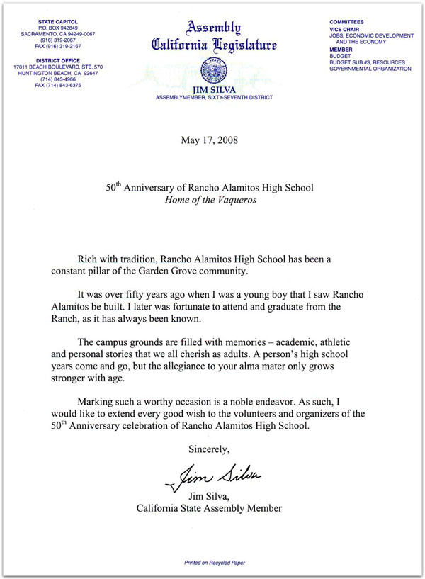 Jim Silva Tribute to RAHS