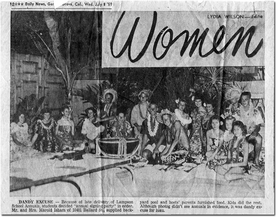 Isham Annual Signing Luau - July 1959